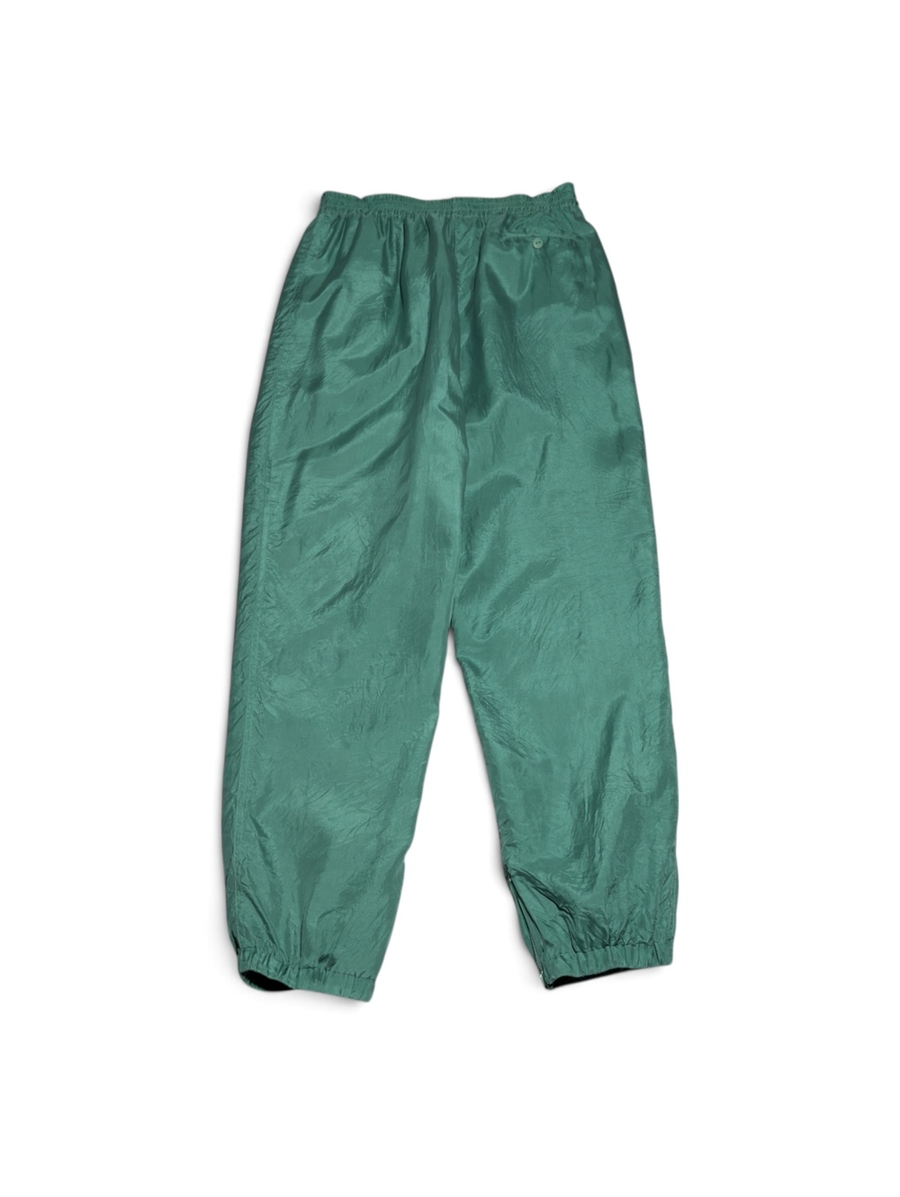 Vintage Bogari Green Silk Nylon Lined Pants with Ankle Zippers, Size M